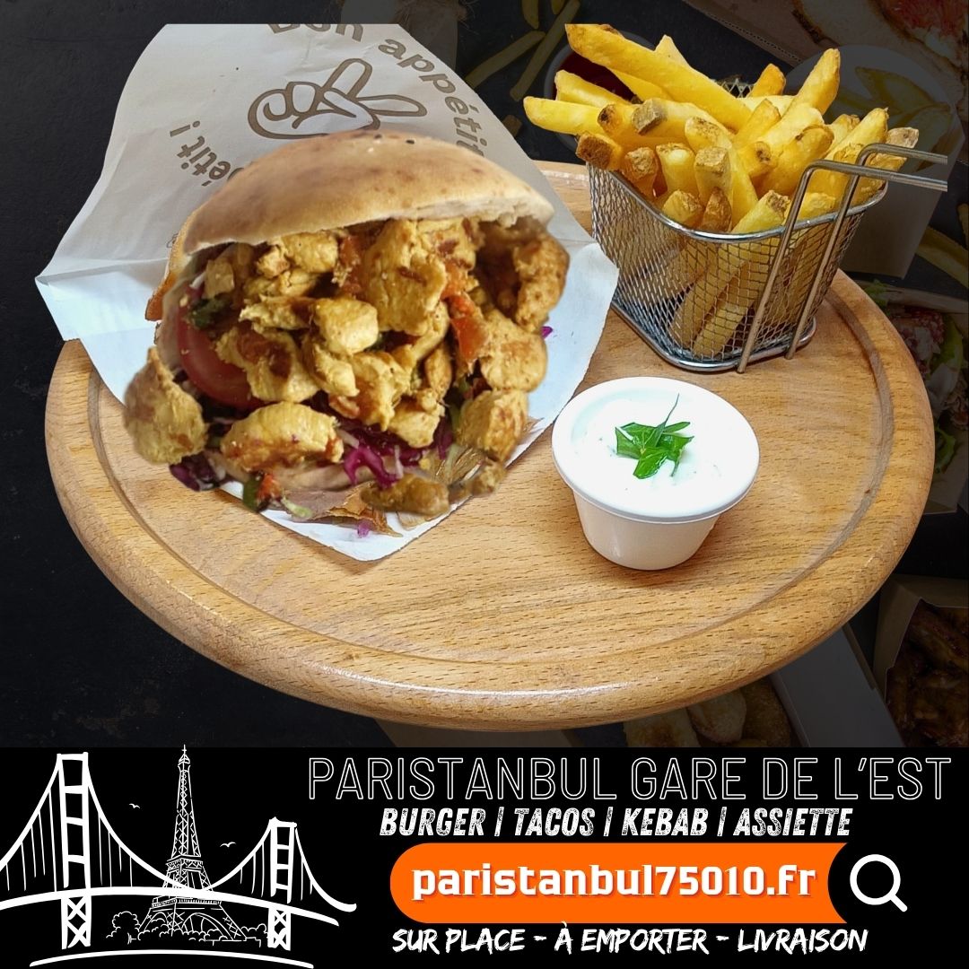 Paristanbul Gare de l'Est Kebab tacos burger assiettes